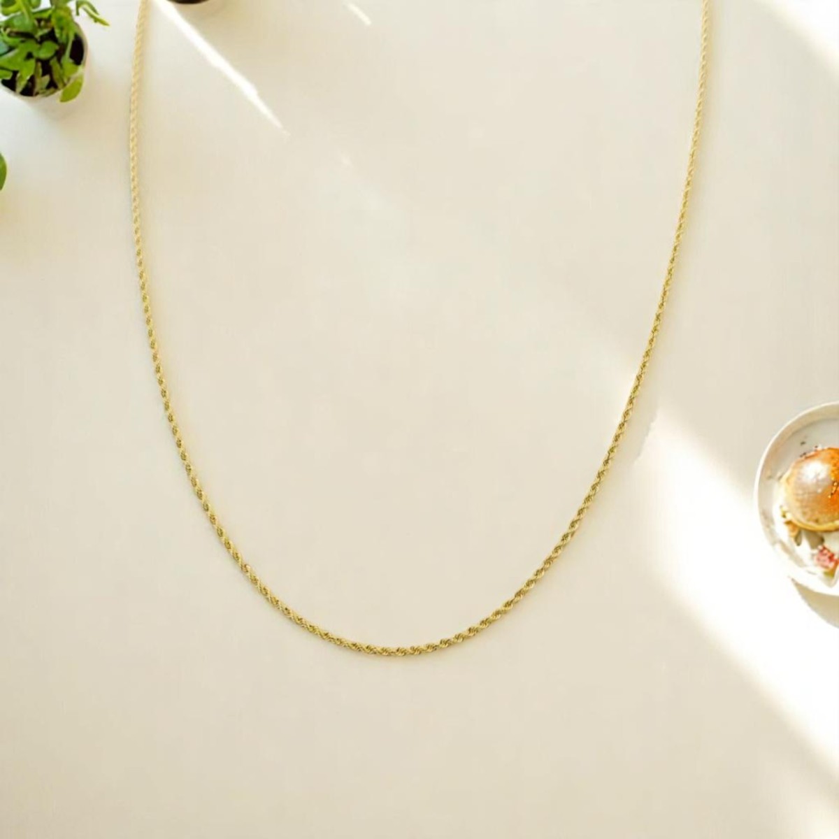 Cadena Estilo Torsal 50 cm X 2 mm Oro 10 Kilates + Obsequio