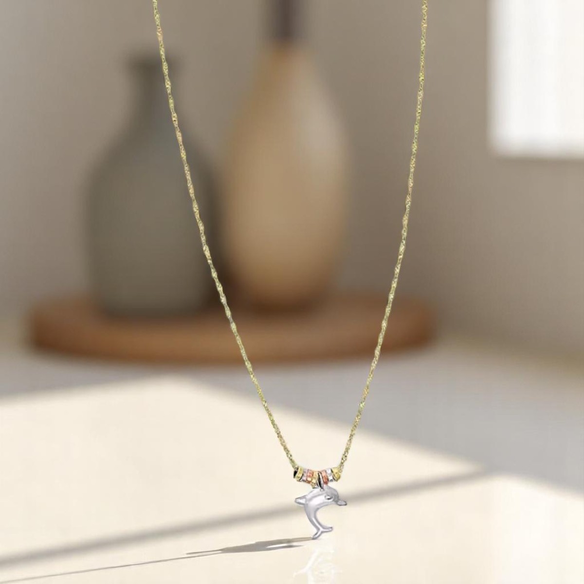 Cadena Con Aros Con Delfin 10 K 