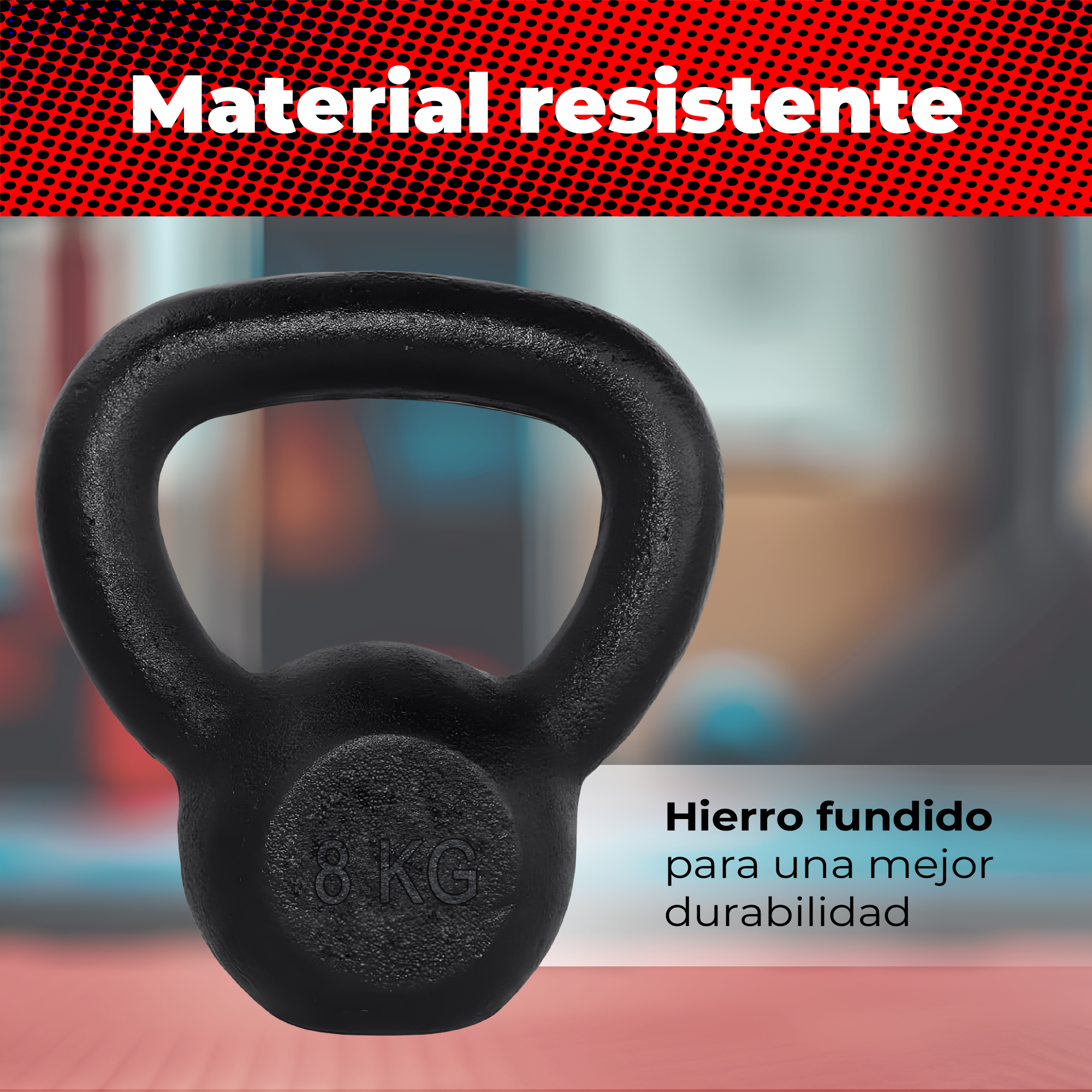 Pesa Rusa X-RUSH 8 kg | Kettlebell Negro para Entrenamiento Funcional, Crossfit y Home Gym