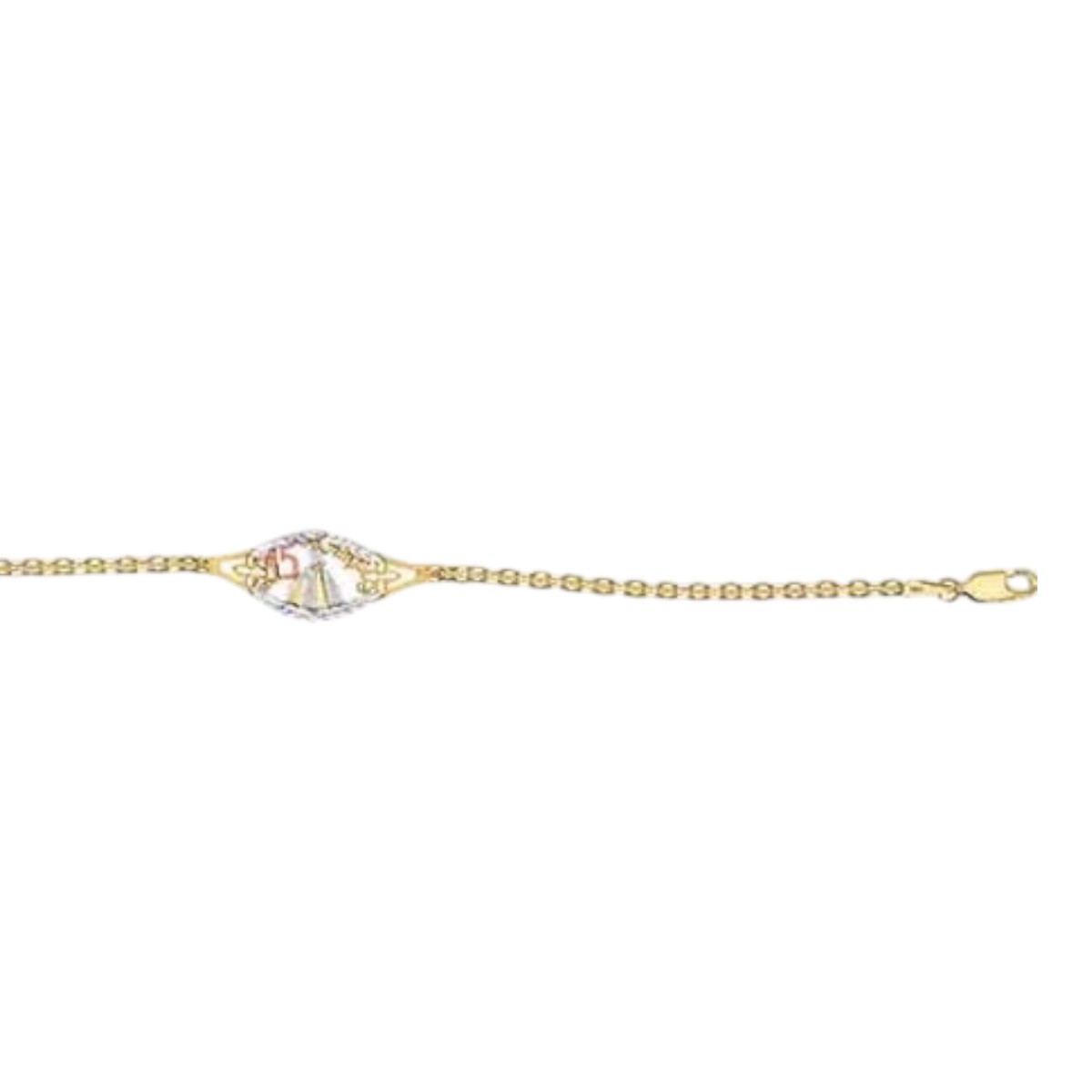 Pulsera Xv Años Tejido Perniche De 18 Cm Oro 10 K