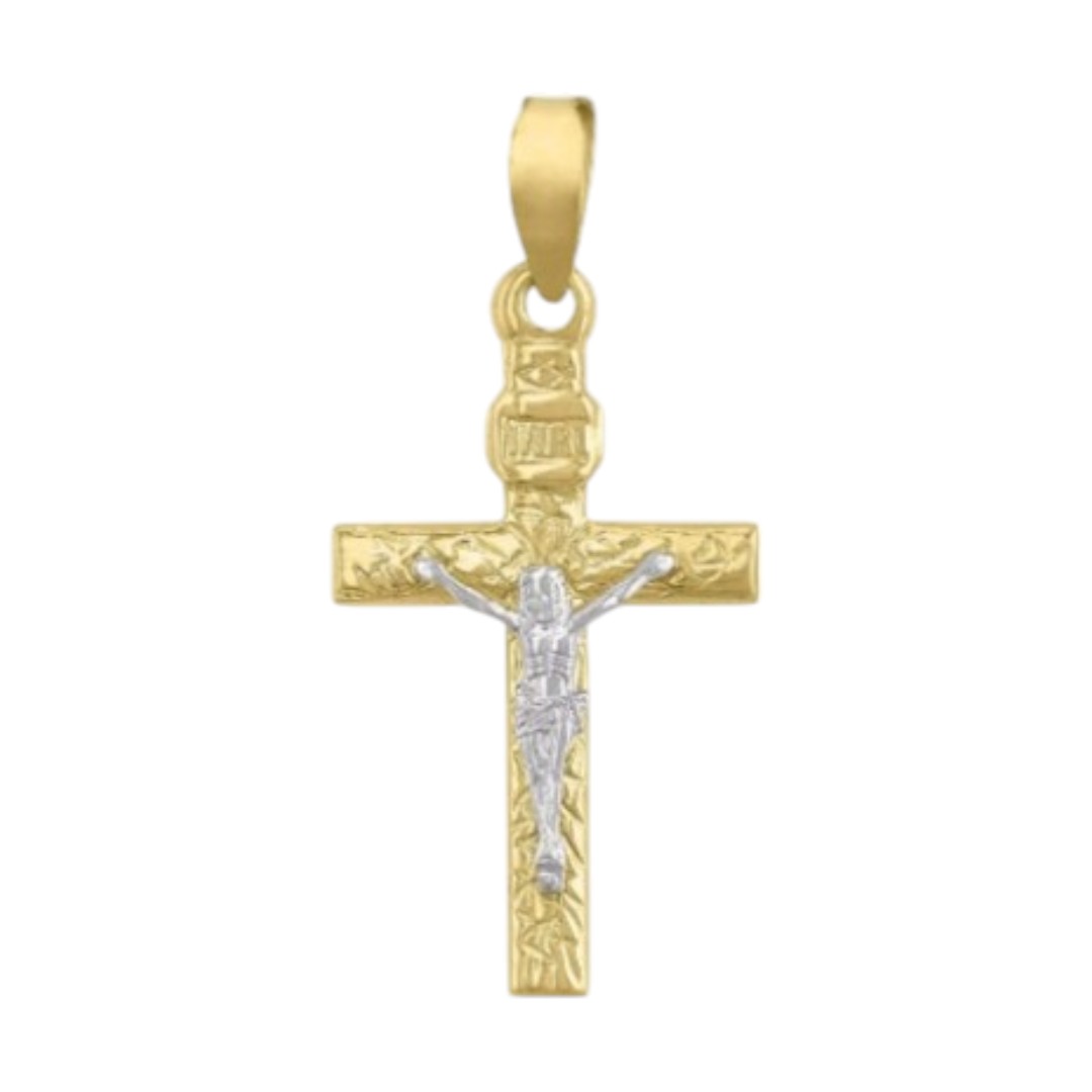 Kit Cadena + Dije Cristo Blanco Plana Ligera Oro 10 K