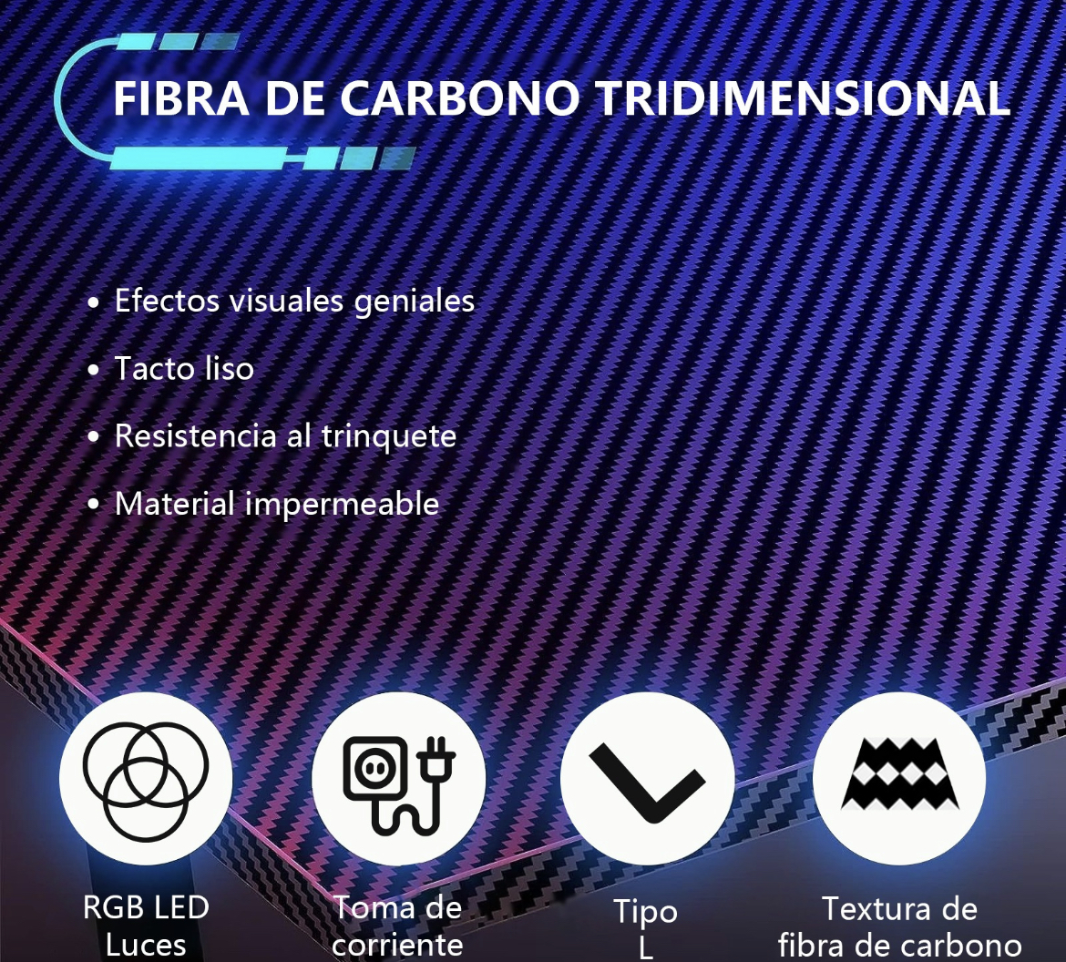 Escritorio De Oficina En Forma De L Con Luz Led Con Enchufe