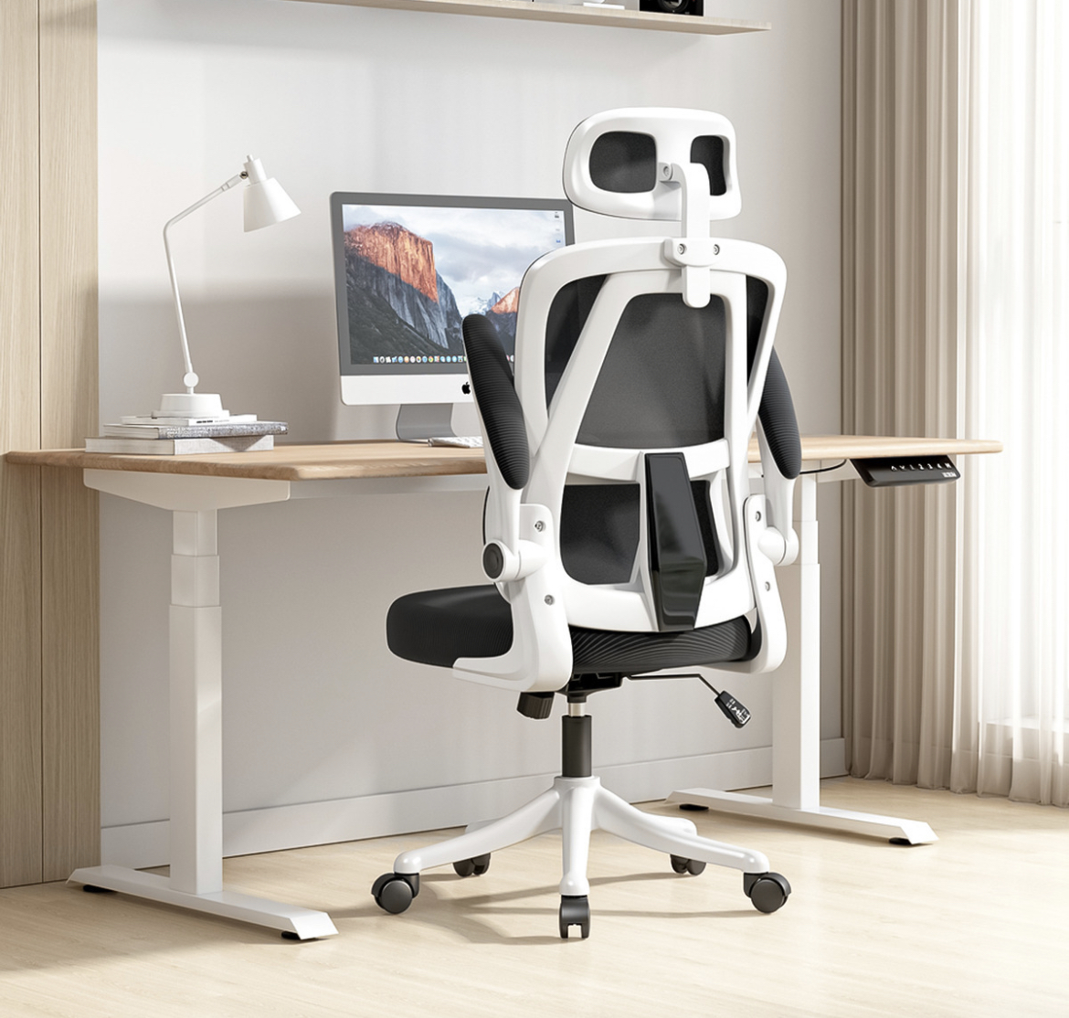 Silla Amia Ergonómica Silla De Escritorio Oficina Soporte Lumbar Ajustable Giratoria Vidita Negro
