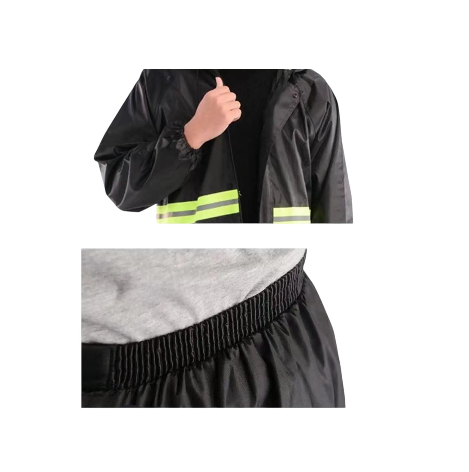 Impermeable Talla XL Unisex Chubasquero Chamarra Reflectante con Capucha y Pantalón Traje Motociclista