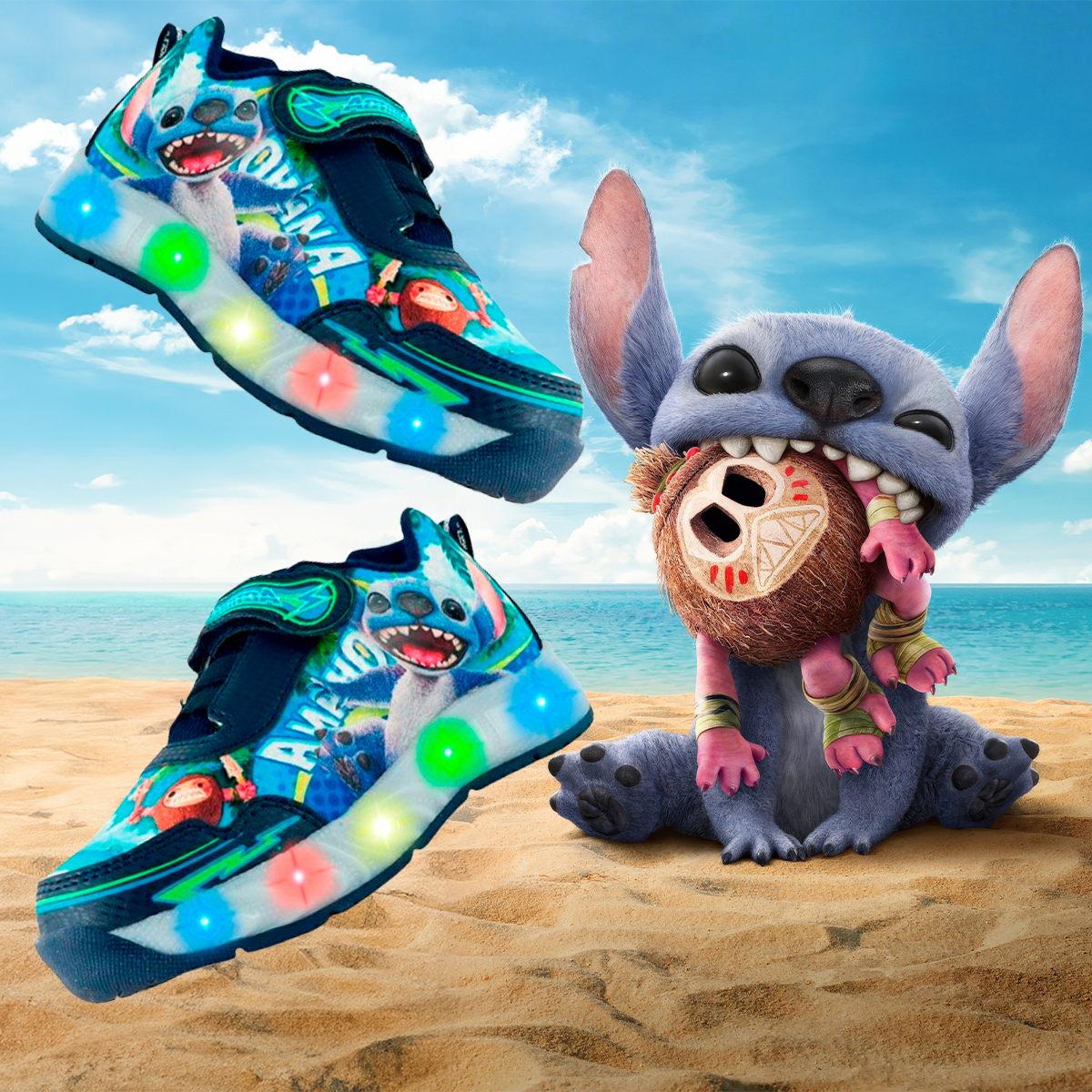Tenis Lilo Y Stitch Niño Luces Leds Deportivo Cómodo 895-AM