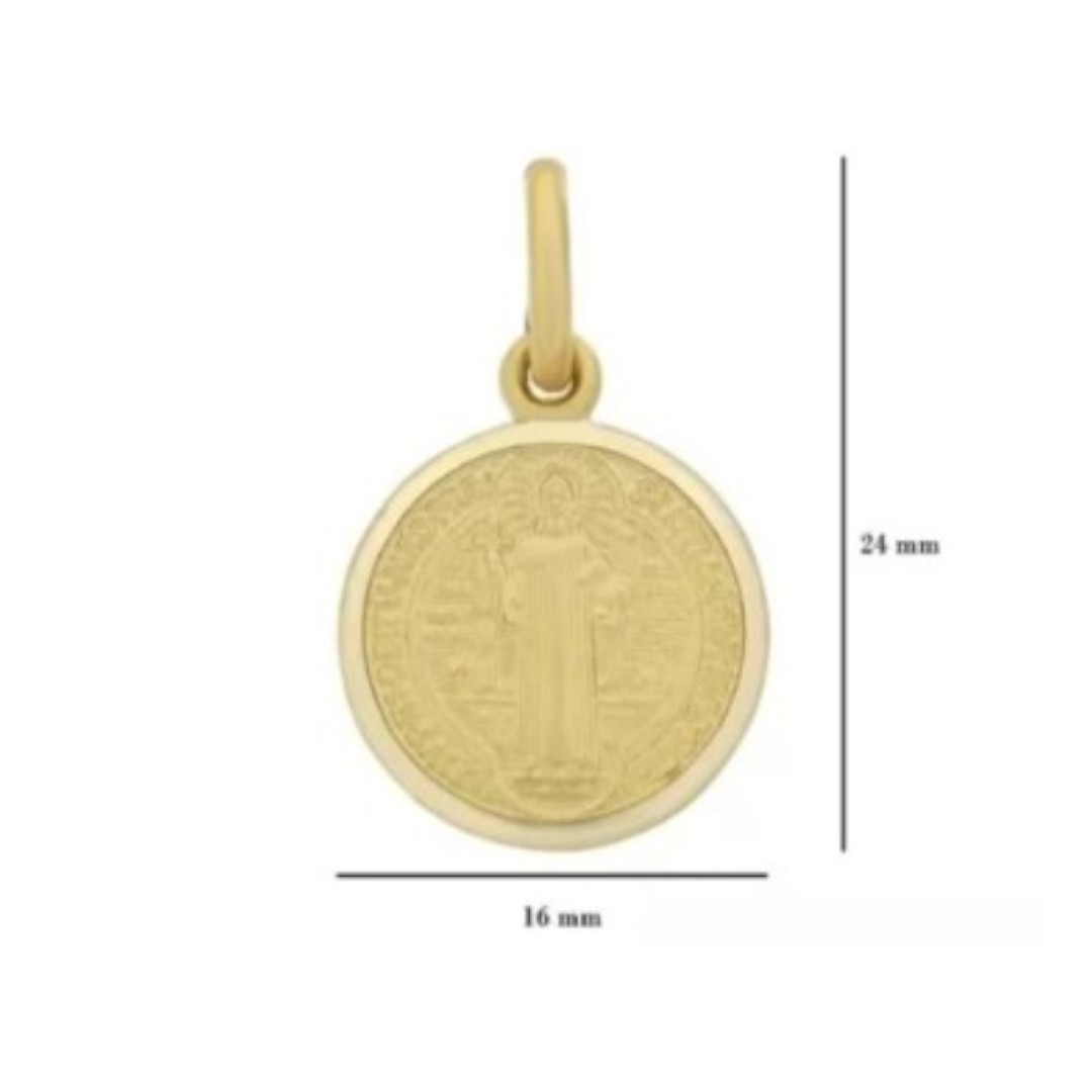 Kit Cadena + Dije San Benito Oro 14k + Obsequio