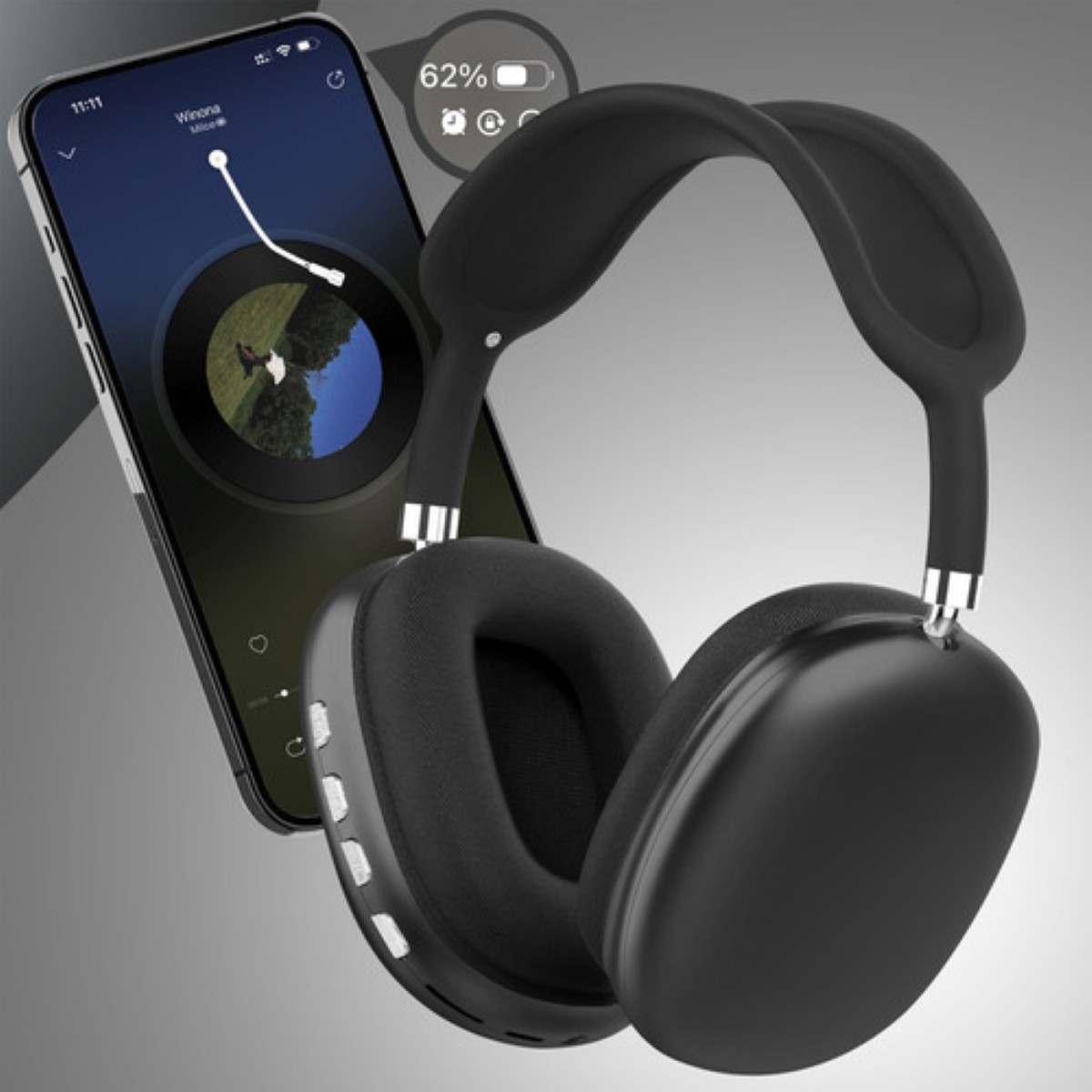 Audífonos Inalámbrico Diadema Con Microfono Bluetooth Gamer NEGROS