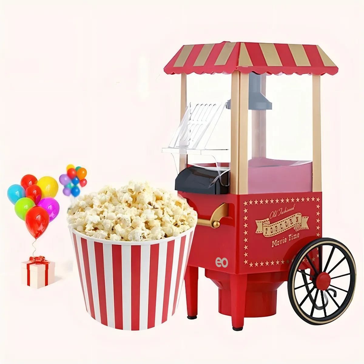 Máquina De Palomitas De Maíz Con Carrito Pequeño Rojo