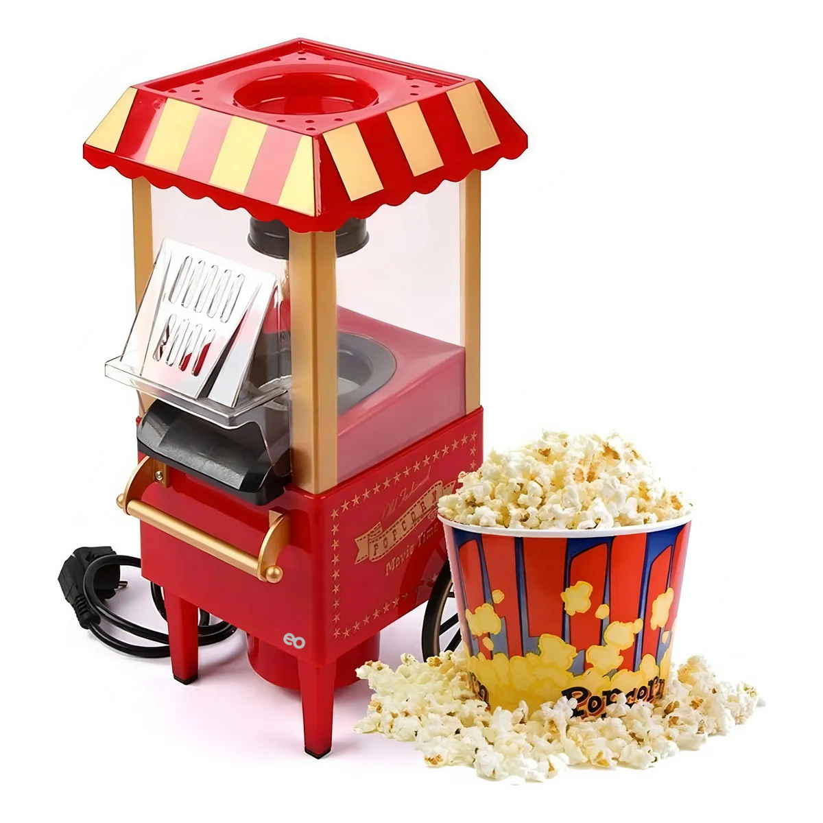 Máquina De Palomitas De Maíz Con Carrito Pequeño Rojo