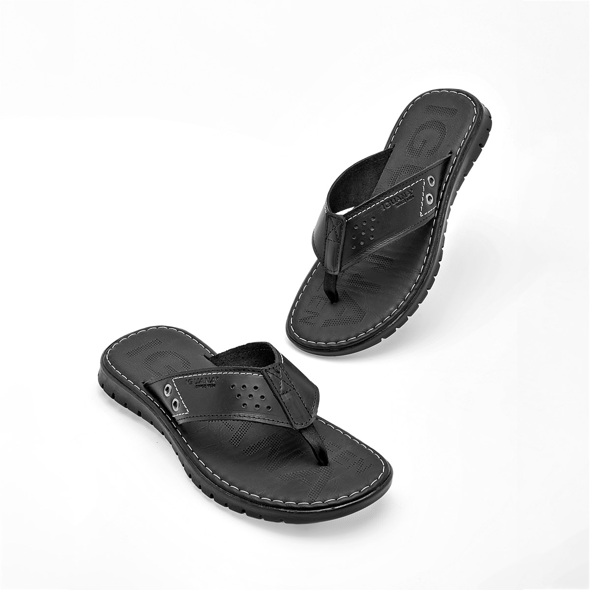 SANDALIA CERRADA IGUANA PARA HOMBRE EN PIEL COLOR NEGRO 191