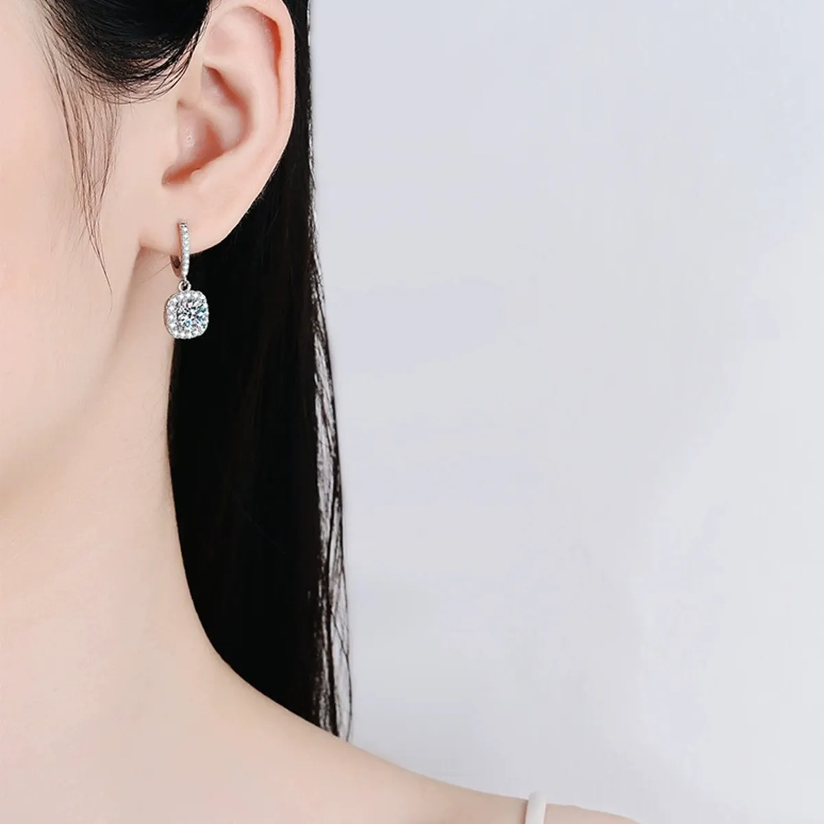 Arracadas Aretes De Joyeria Fina Plata 925 Para Mujer Moissanitae sin perforacion arete largos de moda colgantes para niñas Dama Perforación Regalo Novia Piercing