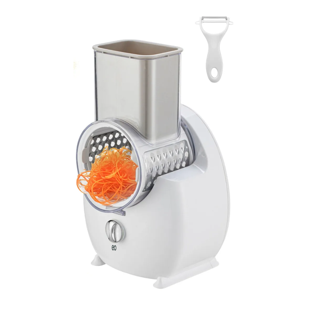 Rallador Cortador Verduras Queso Fruta Electrico Inalámbrico Blanco