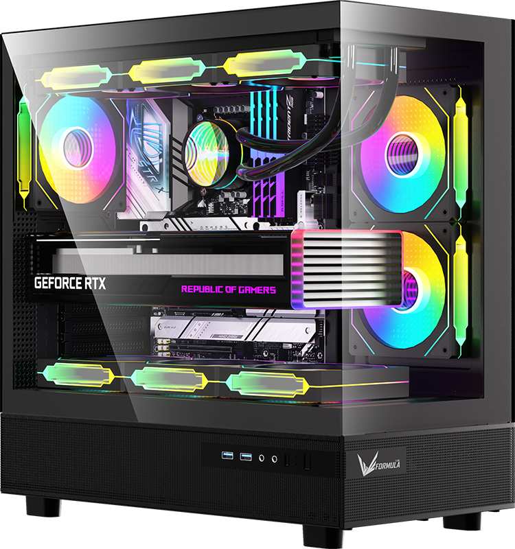  GABINETE FORMULA V LINE CRYSTAL Z8 COSMIC NEGRO S/FUENTE CRISTAL M-ATX USB-C