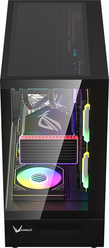  GABINETE FORMULA V LINE CRYSTAL Z8 COSMIC NEGRO S/FUENTE CRISTAL M-ATX USB-C