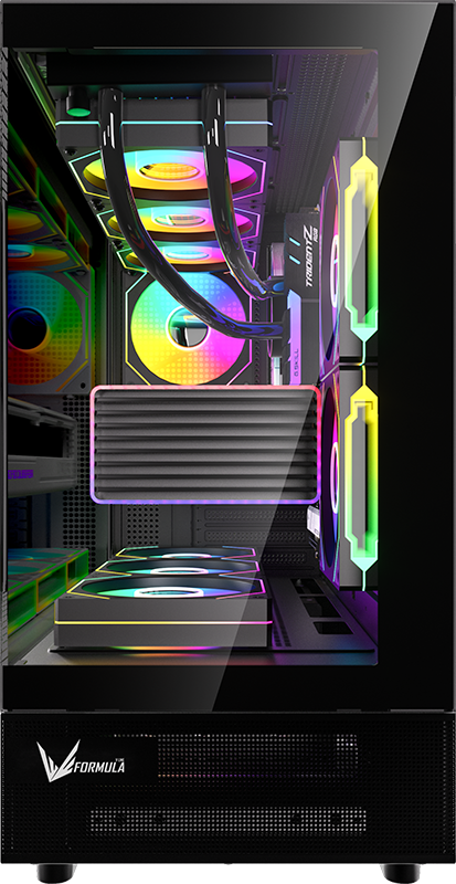  GABINETE FORMULA V LINE CRYSTAL Z8 COSMIC NEGRO S/FUENTE CRISTAL M-ATX USB-C