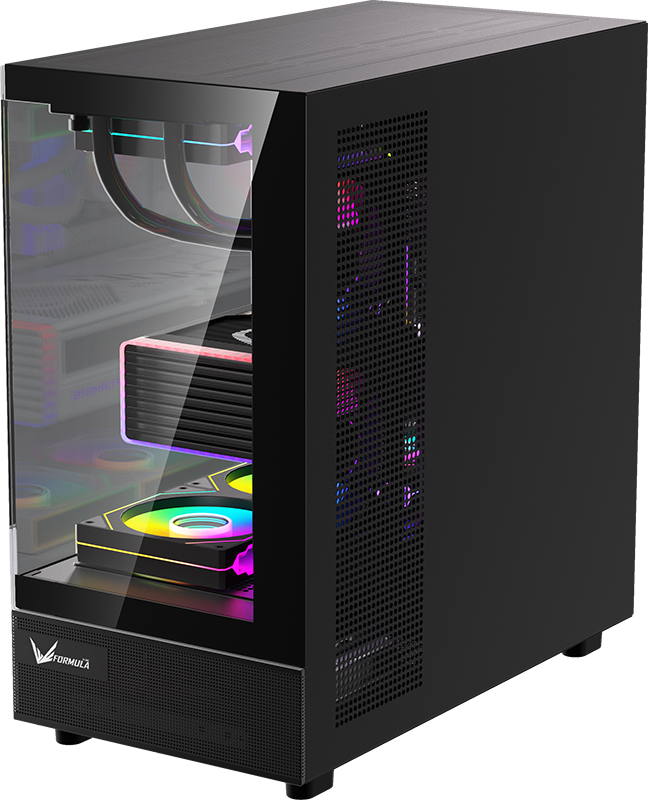  GABINETE FORMULA V LINE CRYSTAL Z8 COSMIC NEGRO S/FUENTE CRISTAL M-ATX USB-C