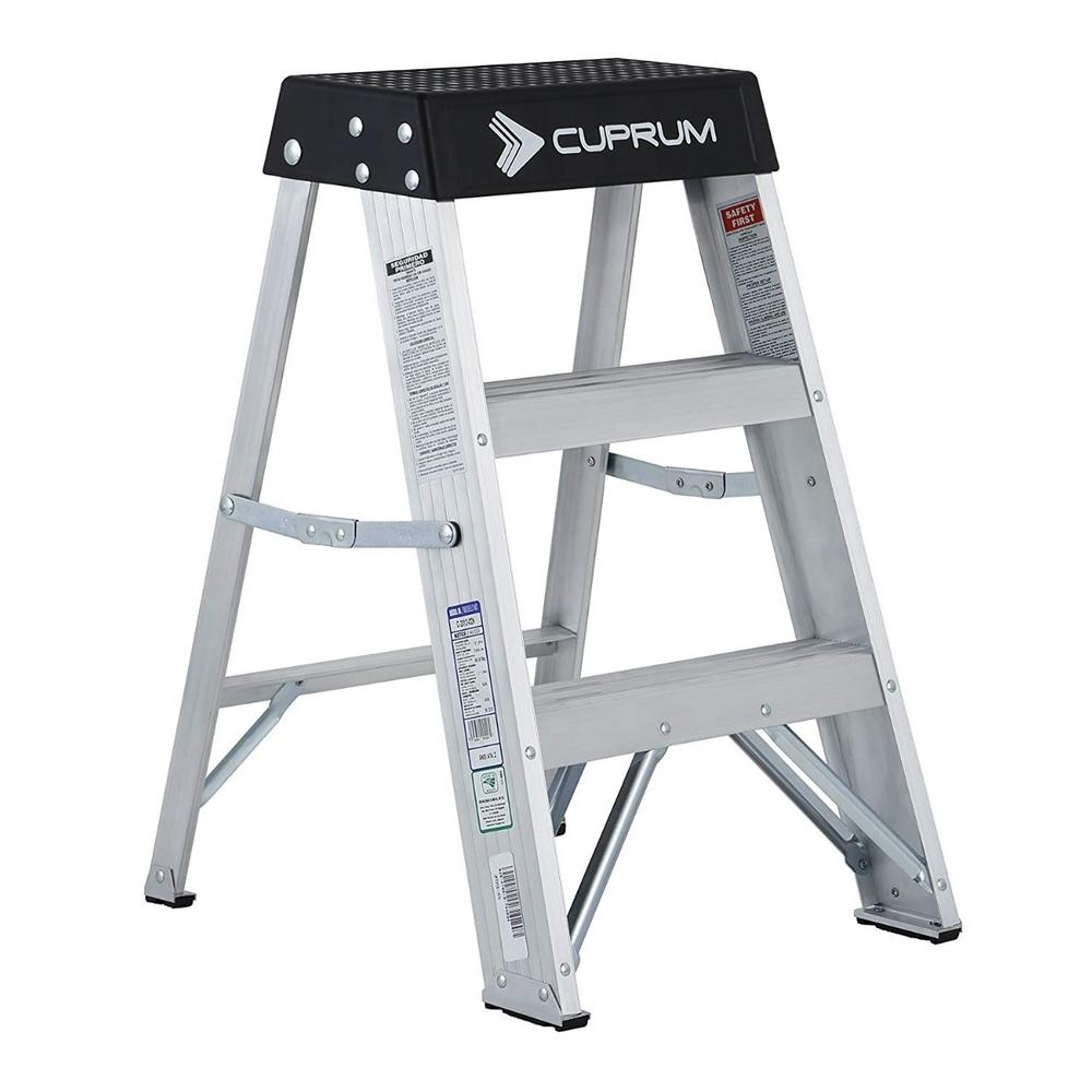 Escalerita de aluminio de uso industrial C-2012-02N 136kg Cuprum