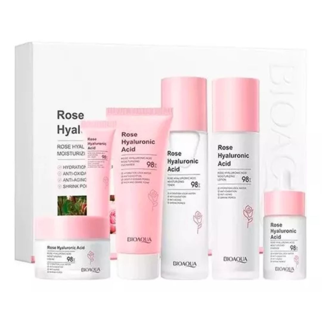 Set 6 Piezas Bioaqua Skincare Con Extracto De Rosas