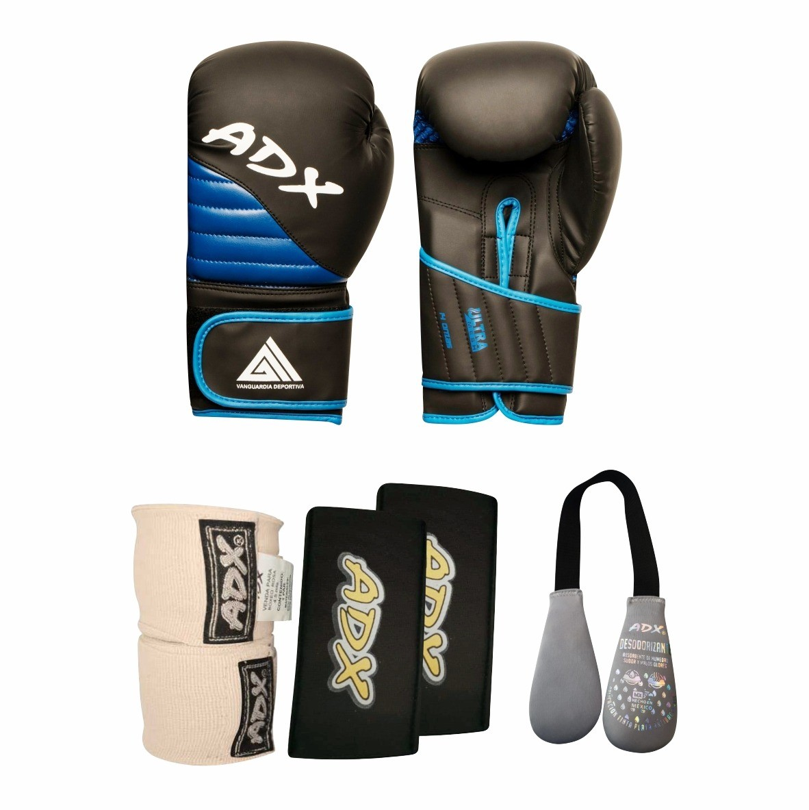 kit guantes de box adx mod strong+complementos