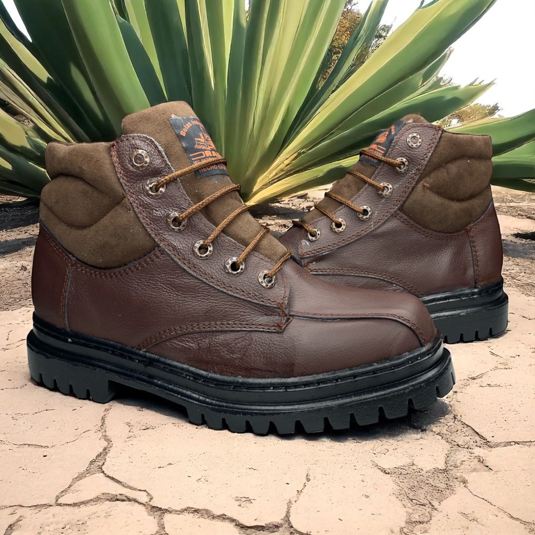 Botas Industriales Seguridad De Trabajo Hombre Cafe Uso Rudo LAS CUATAS ZAPATERIAS.