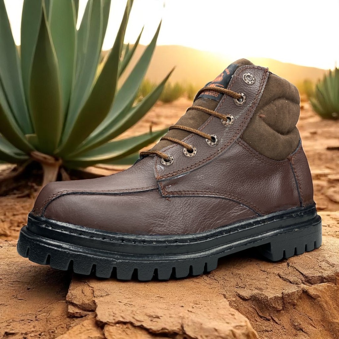 Botas Industriales Seguridad De Trabajo Hombre Cafe Uso Rudo LAS CUATAS ZAPATERIAS.