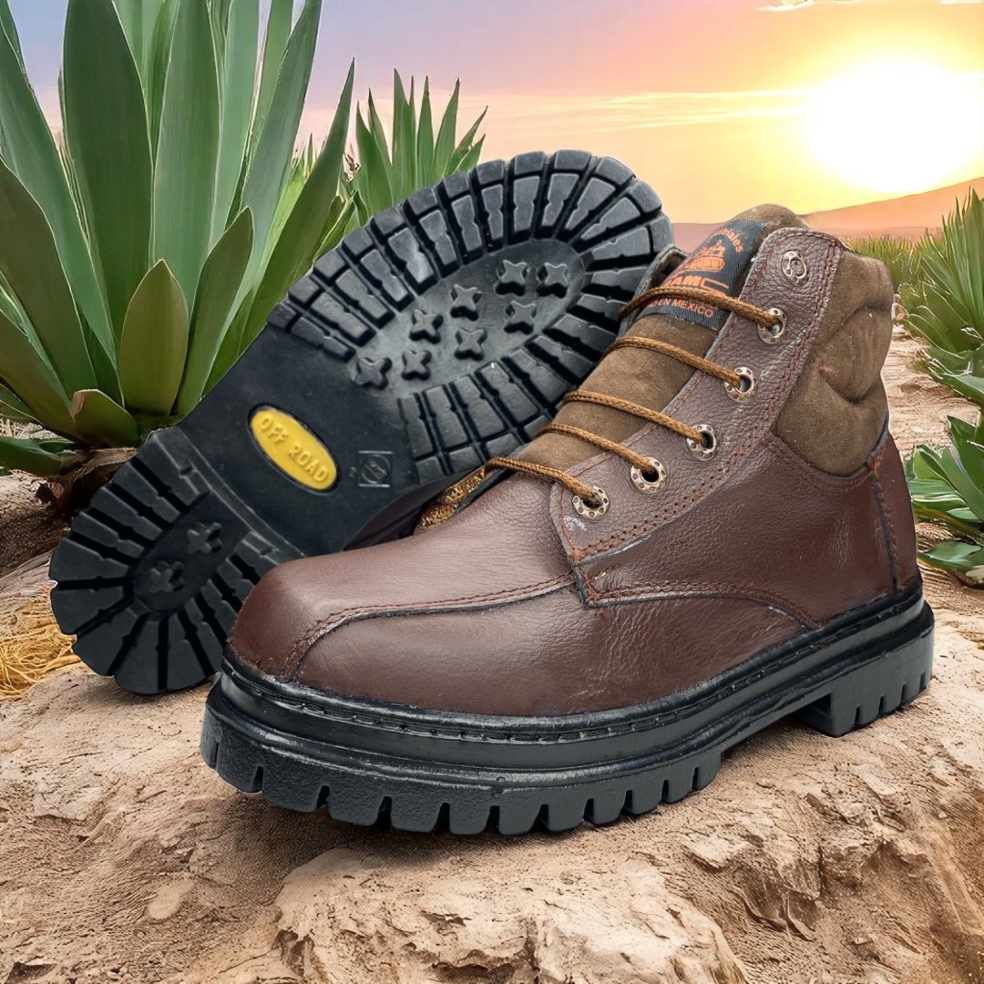 Botas Industriales Seguridad De Trabajo Hombre Cafe Uso Rudo LAS CUATAS ZAPATERIAS.