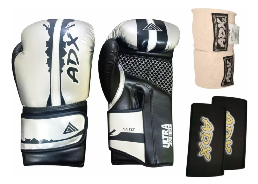 KIT DE GUANTES ADX ENTRENAMIENTO BOX MOD FURIOUS + COMPLEMENTOS