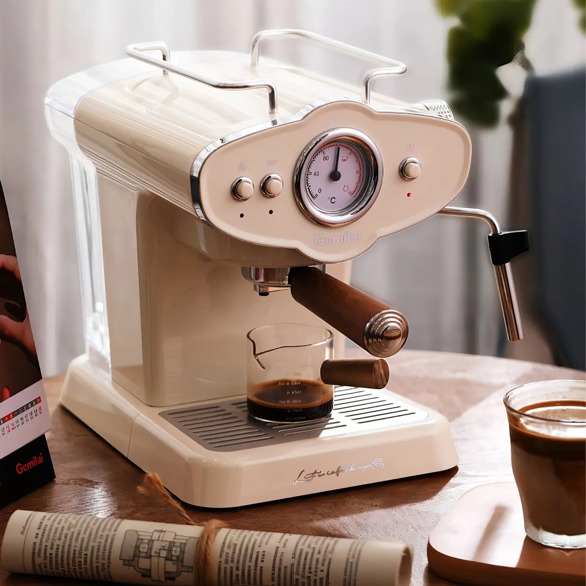 Cafetera Portátil Semiautomática Crm-3017 1100w,cafetera electrica portatil cafetera expreso Blanco