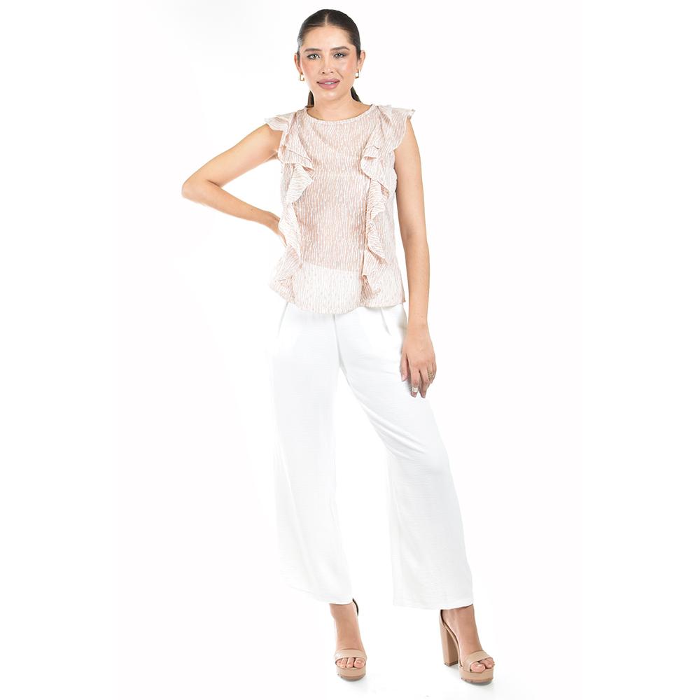 Blusa de chifon con olanes Roman Fashion /Juvenil, 2669 (Palo de rosa)