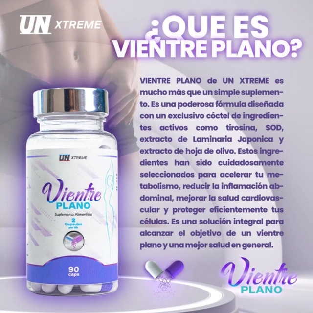 Vientre Plano UN Xtreme 90 Caps Quema Grasa Abdominal y Tonifica