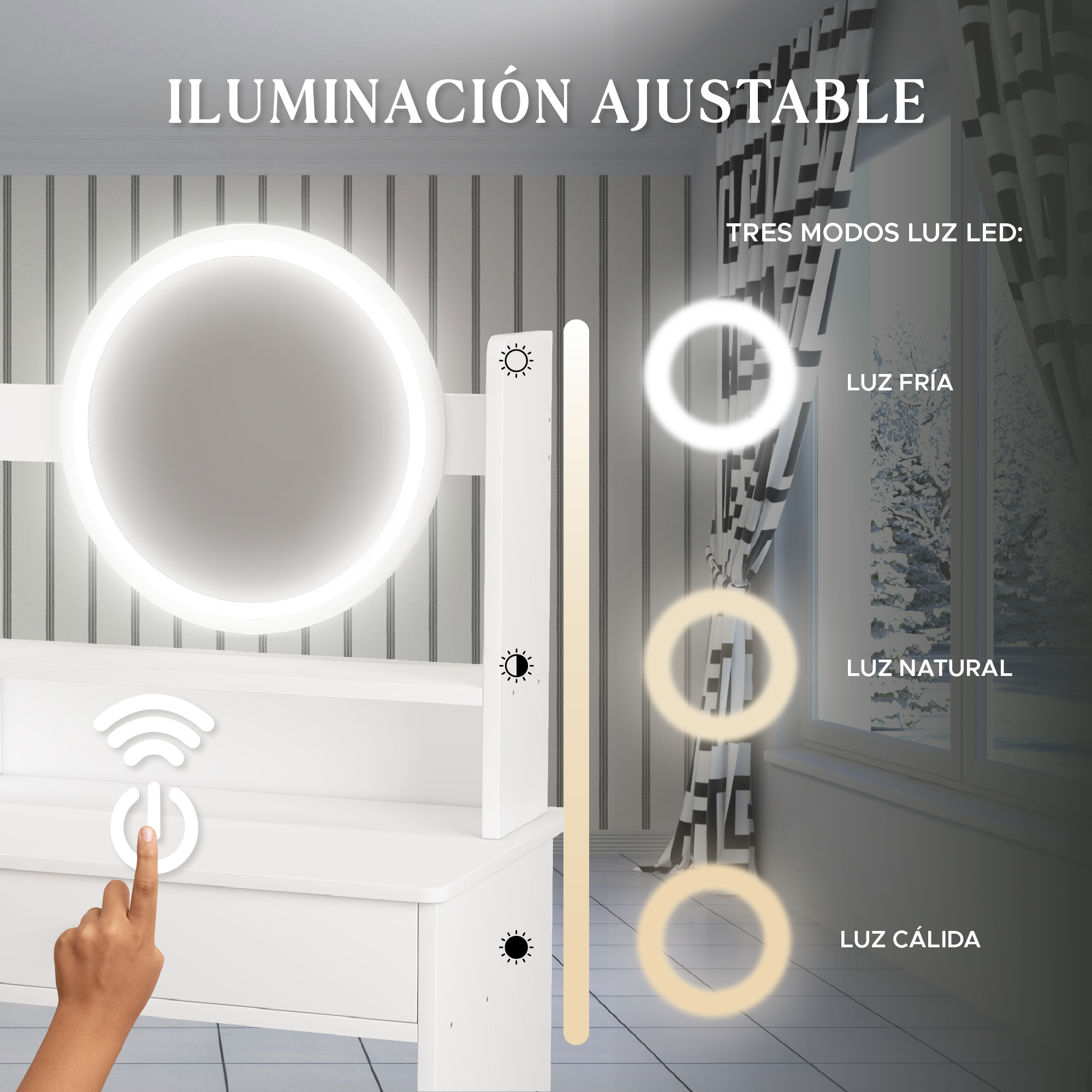 Escritorio Tocador Vanity Blanco Infantil -ELLY