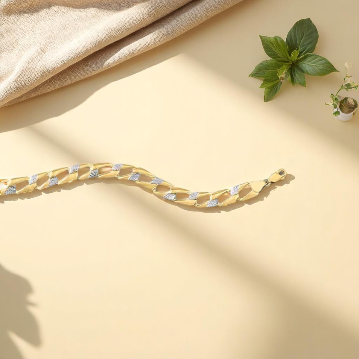 Esclava Caballero Eslabon Ancho De 21 Cm Oro 10 K