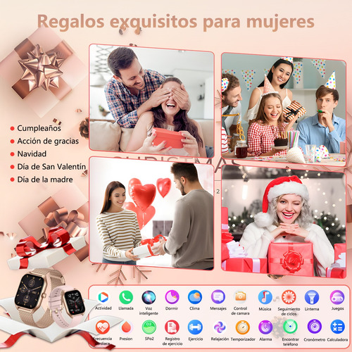 Smartwatch Reloj Inteligente Mujer 1.85 Llamada Bluetooth