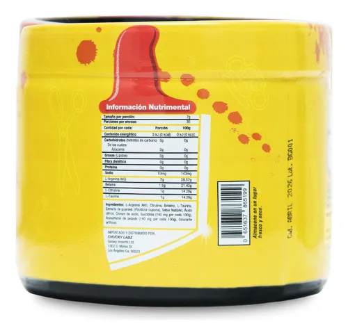 Bad Guy Chuky Labz Pre Workout 210g Arginina Citrulina Óxido Nítrico