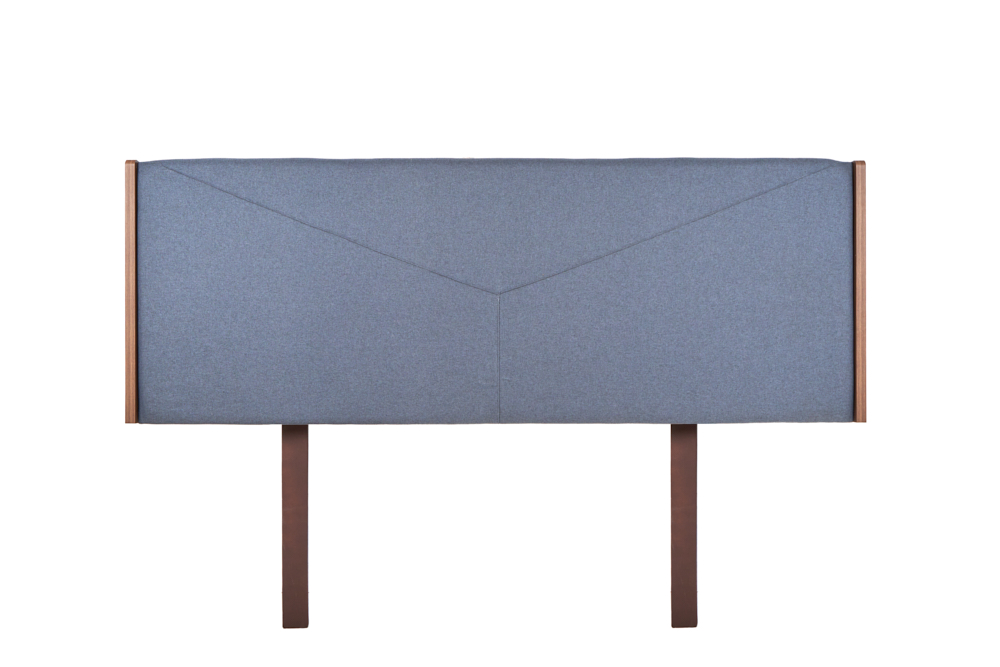 Cabecera King Size con 2 Burós de 1 Cajón Color Nogal y Gris - Madera MDF y Melamina