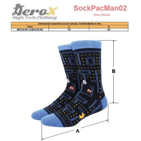 Calcetas Transpirable MXOCN-001 1Par 6,5-10,5US PacMan Calcetines Tubo Medio Algodón, SockPacMan02