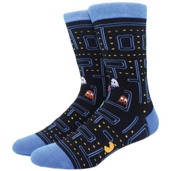 Calcetas Transpirable MXOCN-001 1Par 6,5-10,5US PacMan Calcetines Tubo Medio Algodón, SockPacMan02
