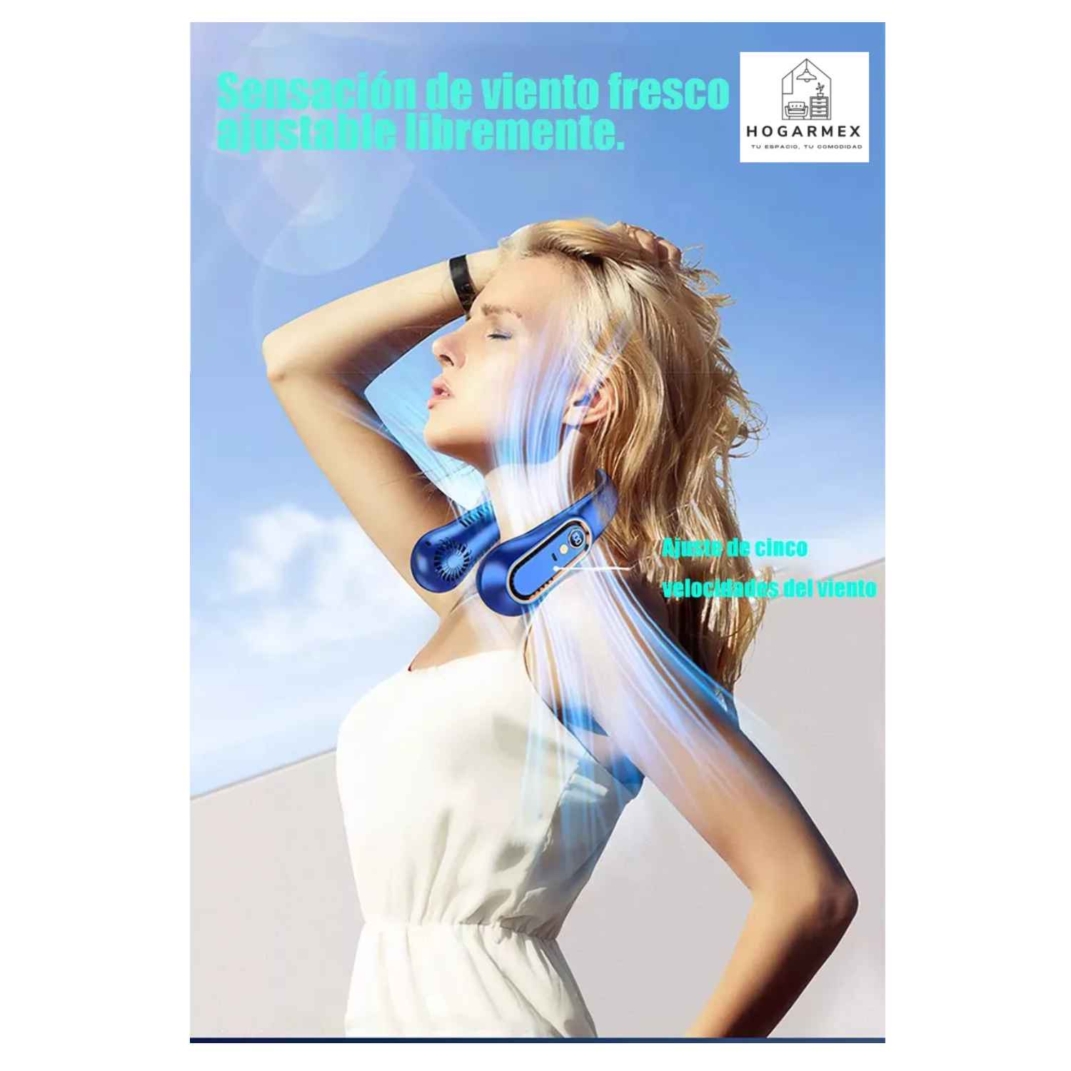 Ventilador Portátil Para Cuello 5 Velocidades De Viento