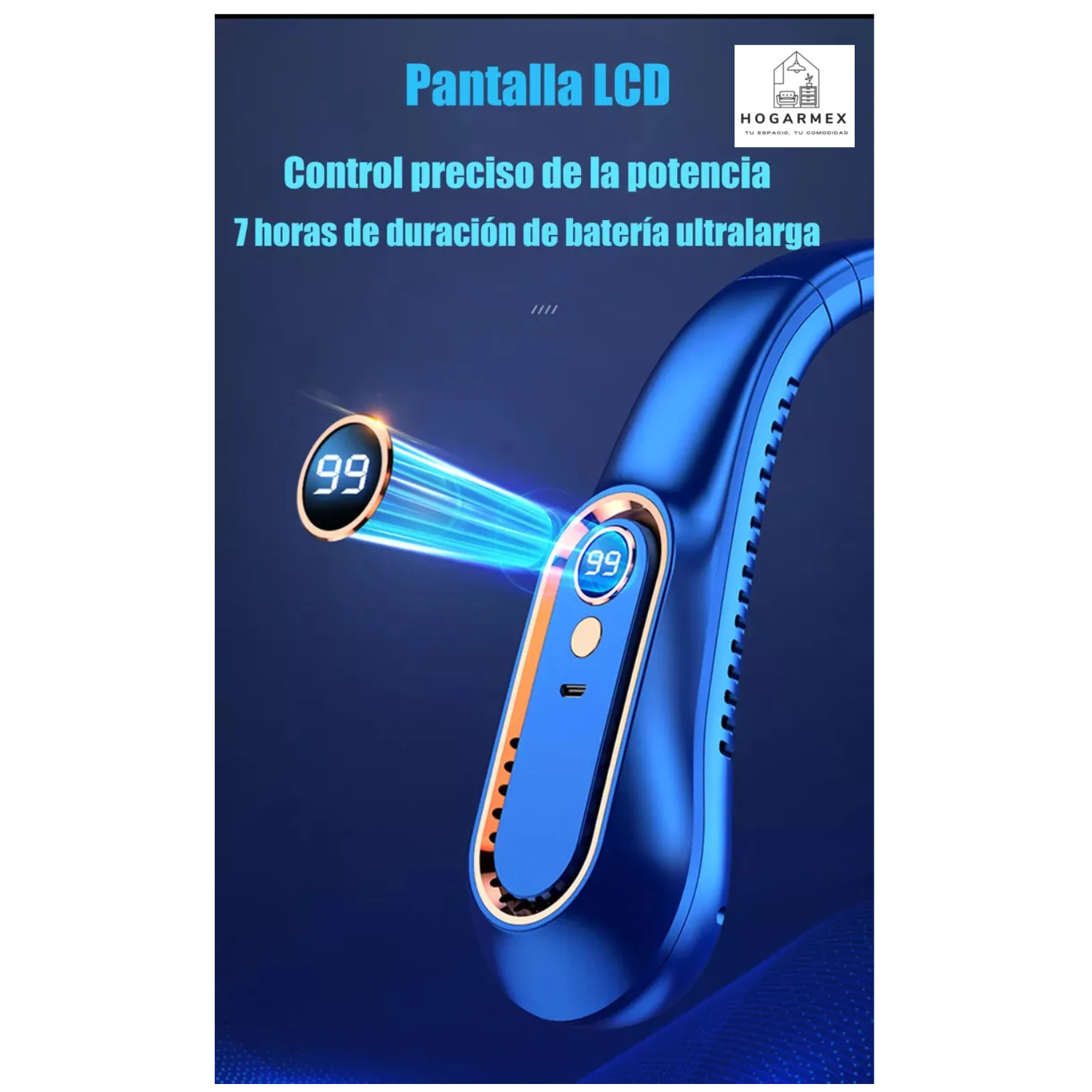 Ventilador Portátil Para Cuello 5 Velocidades De Viento