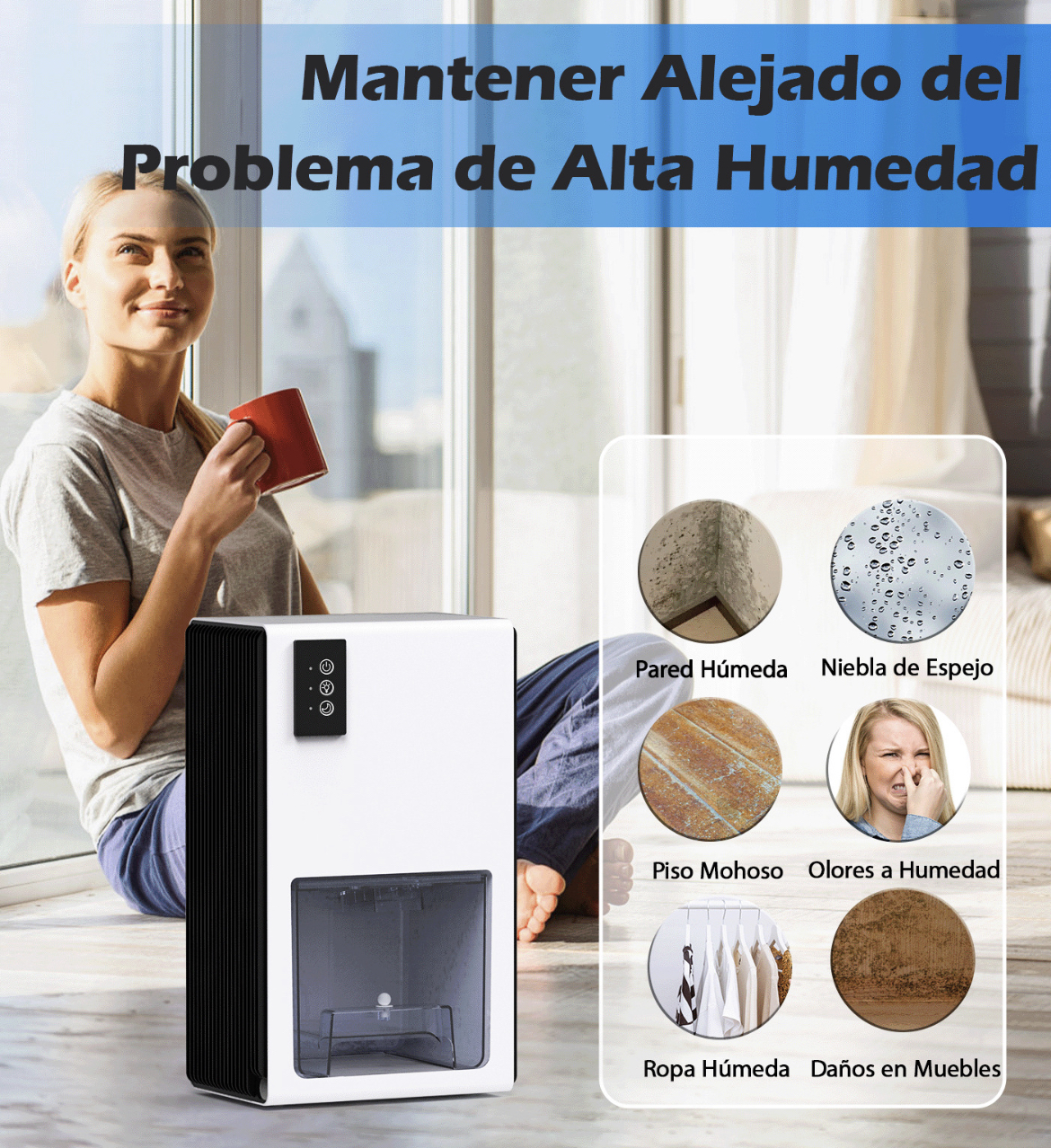 Deshumidificador Gcz H3 2500ml 50m2 Silencioso Blanco