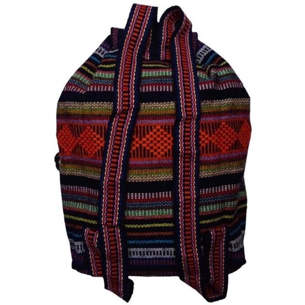Mochilas Tejidas MXIHU-001 1 Pza 10Kg NaranjaMoradoNegro Hechas a Mano HiloEstambre, CihuaColors