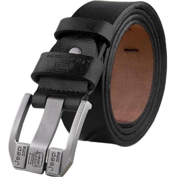 Cinturón de cuero resistente MXTBM-005 1Pza 110cm Negro CueroMetal Masculino, BeltGlamBlack