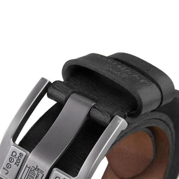 Cinturón de cuero resistente MXTBM-005 1Pza 110cm Negro CueroMetal Masculino, BeltGlamBlack