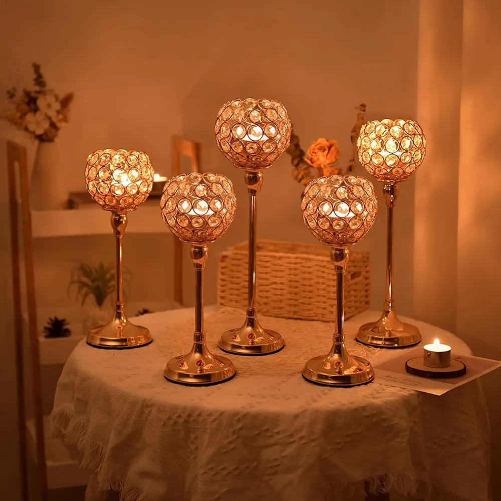 Candelabro Portavelas Cristal Regalo Adornos Boda Fiesta
