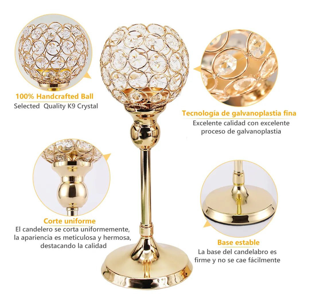 Candelabro Portavelas Cristal Regalo Adornos Boda Fiesta