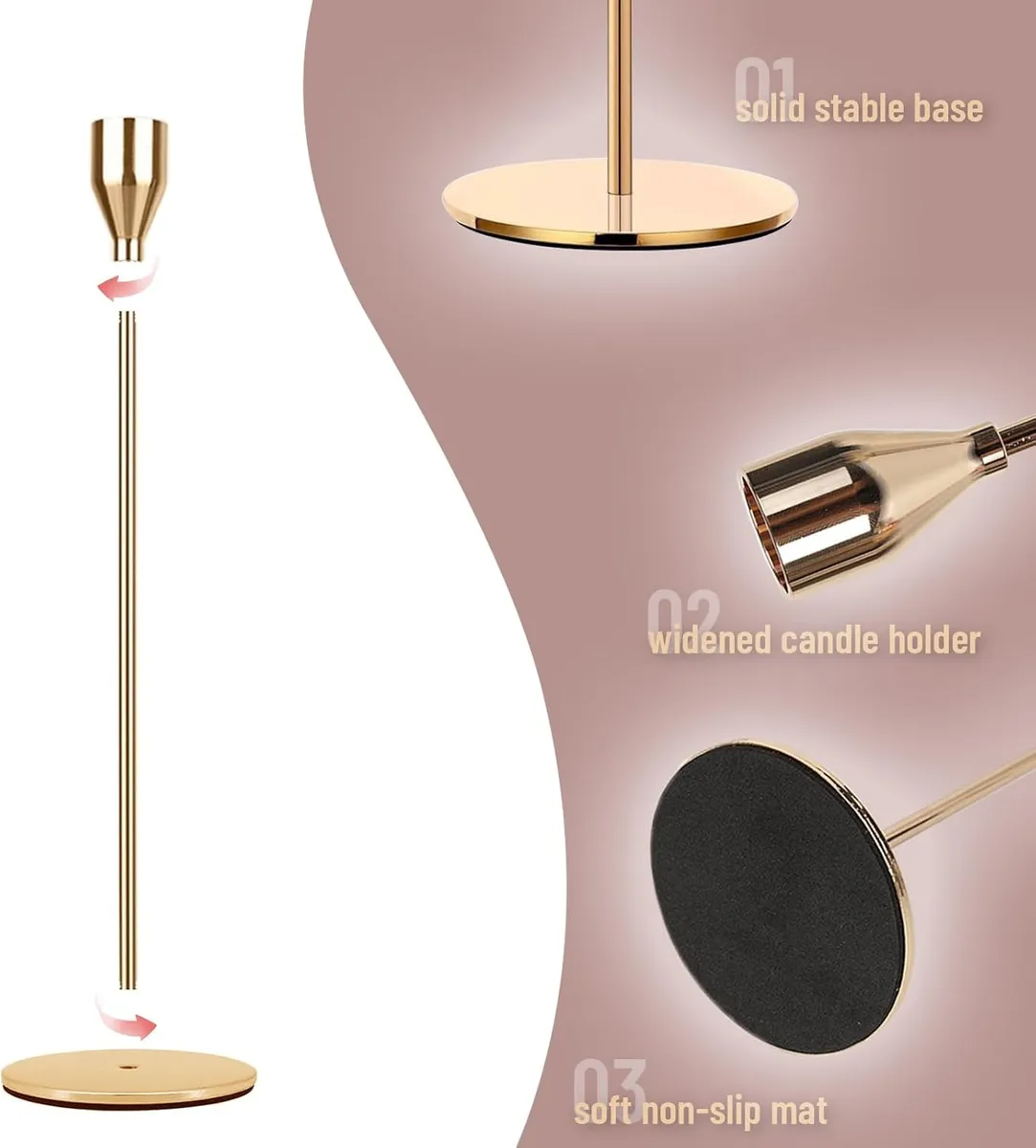 3pzs Candelabros Para Boda Comedor Metalico Mesa Decorativo