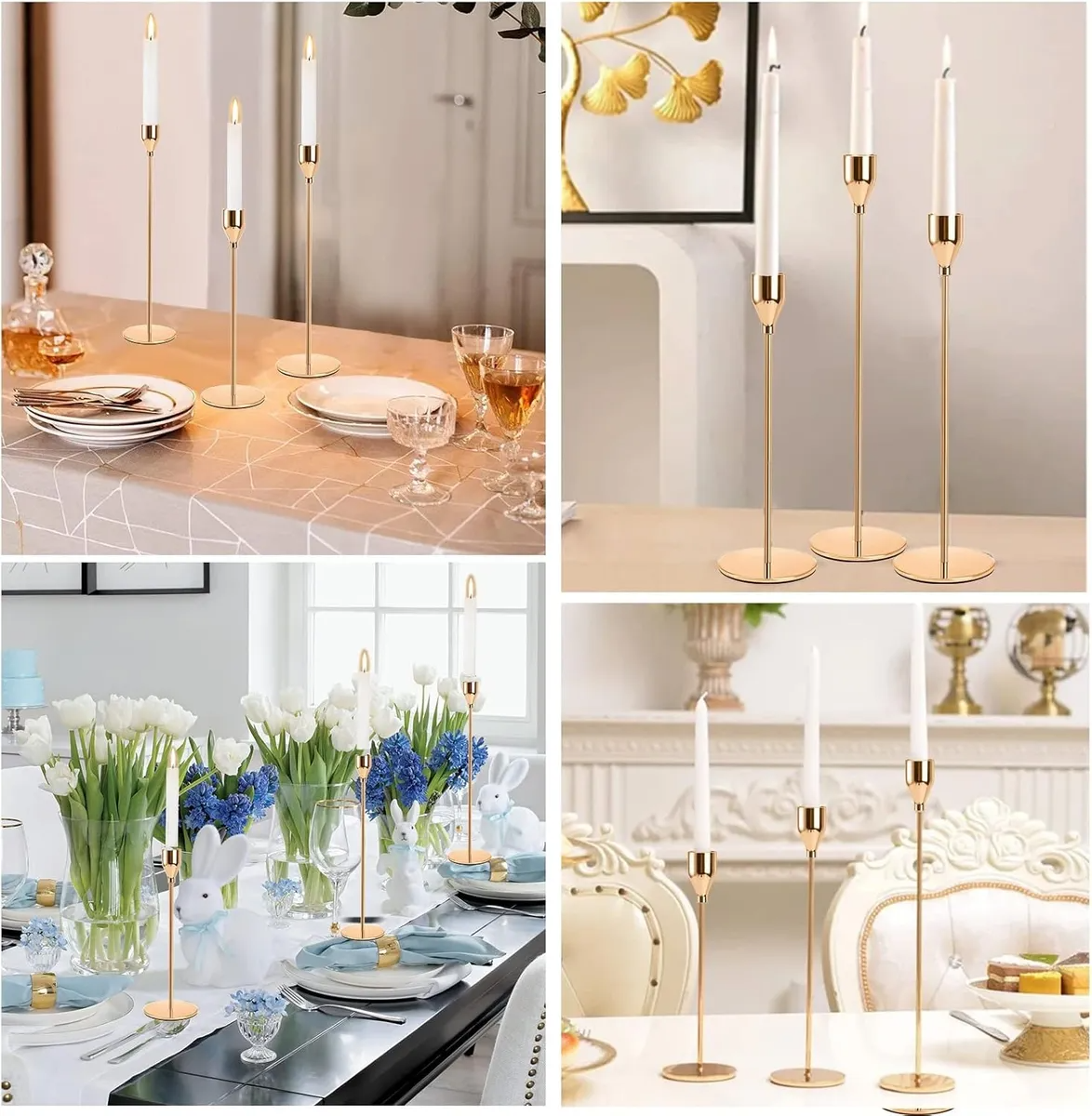 3pzs Candelabros Para Boda Comedor Metalico Mesa Decorativo