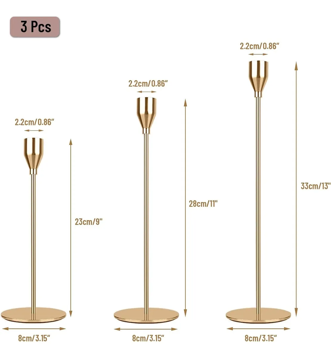 3pzs Candelabros Para Boda Comedor Metalico Mesa Decorativo