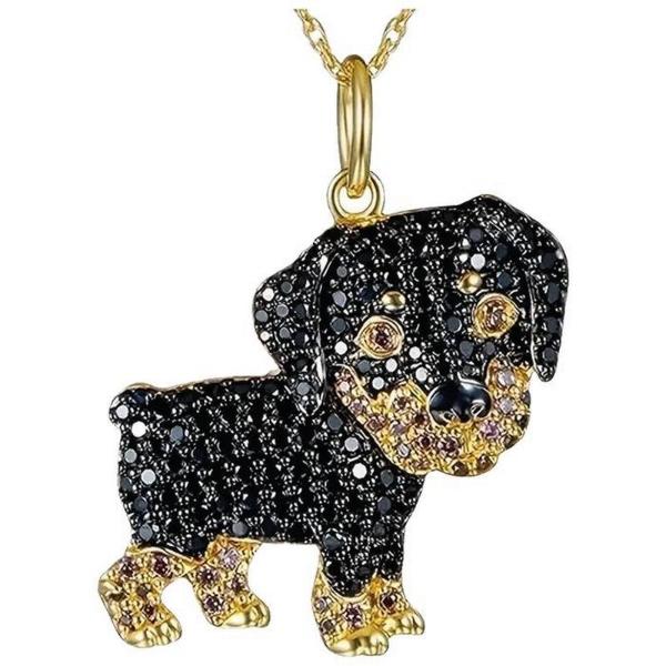 Colgantes con Dije Rottweiler MXCKE-001 1Pza Rottweiler Negro Metal Cadena y Dije, DogNeck15