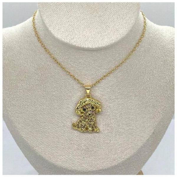 Collares para Regalar MXENG-001 1Pza Poodle Dorado Metal Cadena y Dije, DogNeck22
